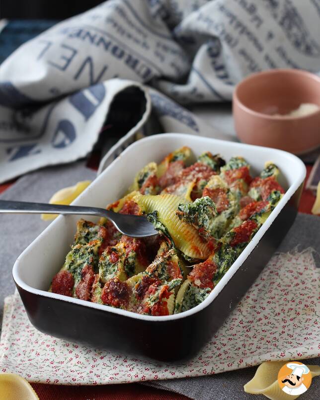 9. Ricotta- ja pinaattitäytteiset Conchiglionit