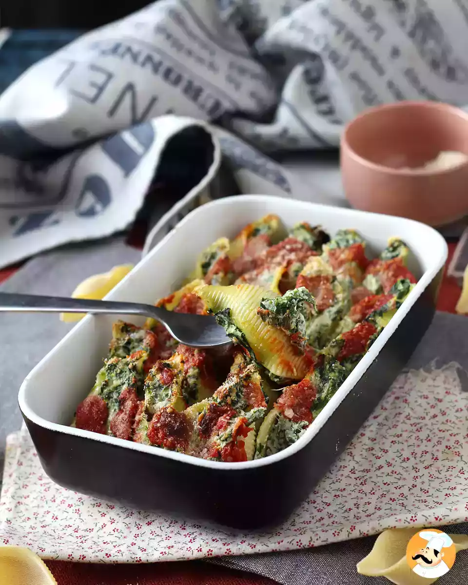 9. Ricotta- ja pinaattitäytteiset Conchiglionit