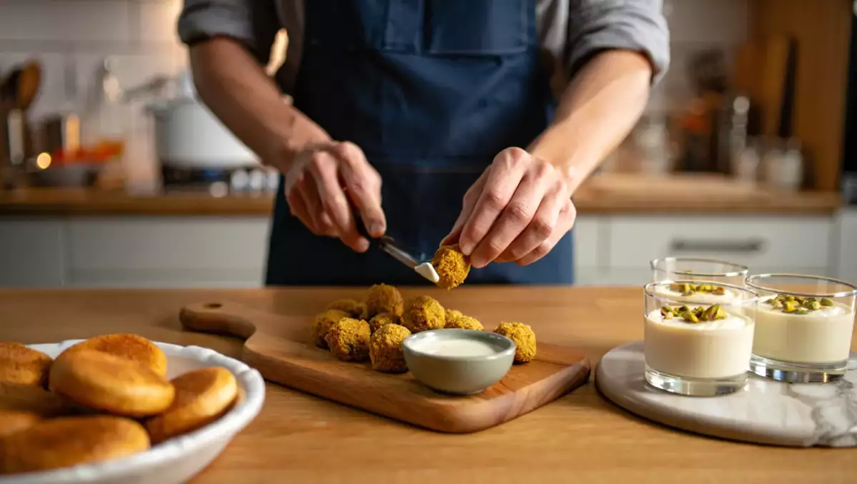 Päivän menu, 21. toukokuuta: herkullisia falafeleja, hampurilaisia ja pistaasipannacottaa