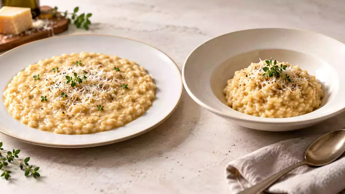 Tarjoillaanko risotto syvältä vai matalalta lautaselta? Kiista jakaa jopa kokit