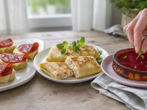 Päivän menu 27. lokakuuta: polentaa, täytettyjä ohukaisia ja sitruunaista skyr-vanukasta