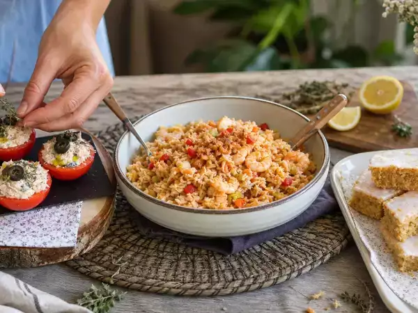 Päivän menu 28. lokakuuta: täytetyt tomaatit, mausteinen nasi goreng ja sitruunainen kaurabrownie