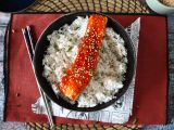 Resepti Korealaistyylinen lohi gochujang-kastikkeella, valmis 8 minuutissa
