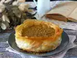 Resepti Baklava-tyylinen juustokakku pistaasipähkinöiden kanssa, rapea ja sulava