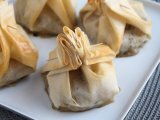 Resepti Erittäin rapeat aumônières sienillä, brie-juustolla ja päärynöillä