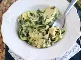 Resepti Yhden padan pasta pinaatti, vuohenjuustoa ja kanaa