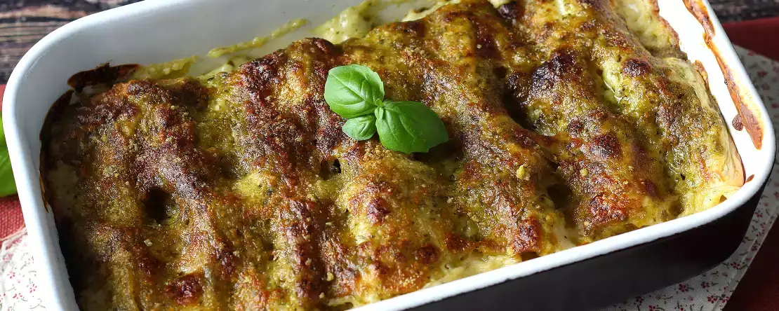 Kermainen pesto cannelloni au gratin: helppo ja maukas resepti