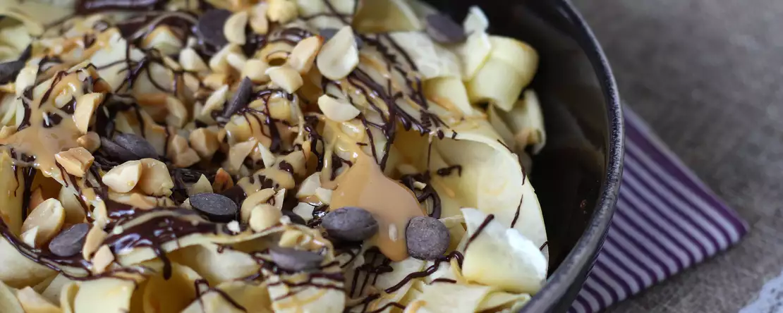 Pannukakkutagliatelle suklaalla ja maapähkinöillä!