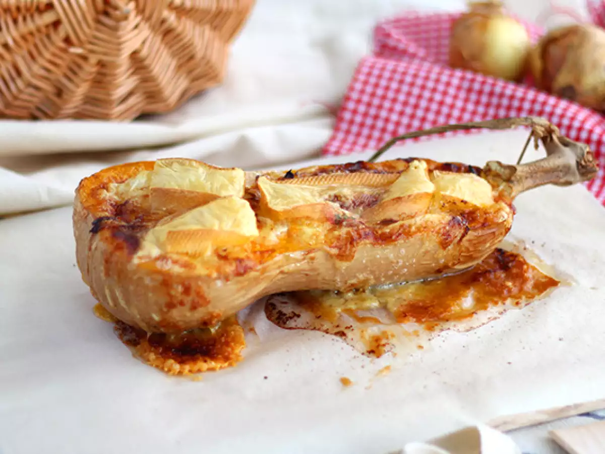 Resepti Courgiflette - butternut-kurpitsa tartiflette-tyyliin