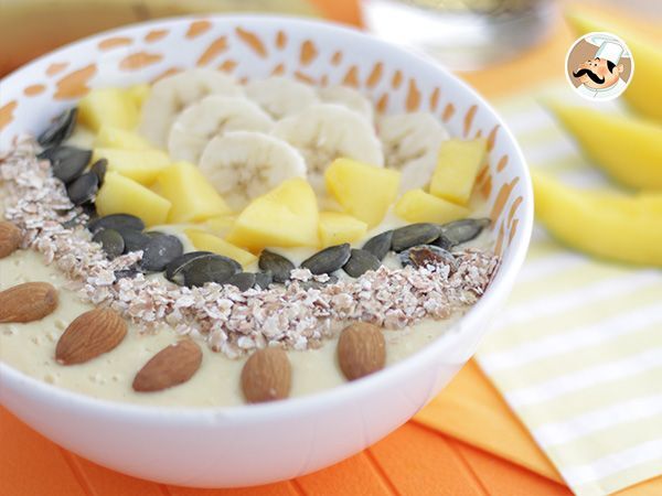 Resepti Mango- ja banaanismoothiebowl