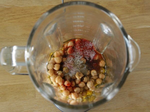 Kermainen hummus - Valmistelu askel 2