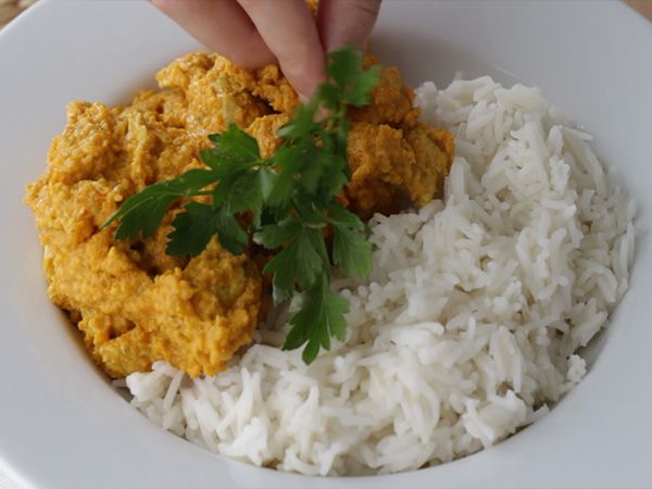 Kana-curry kookosmaidon kanssa - Valmistelu askel 8
