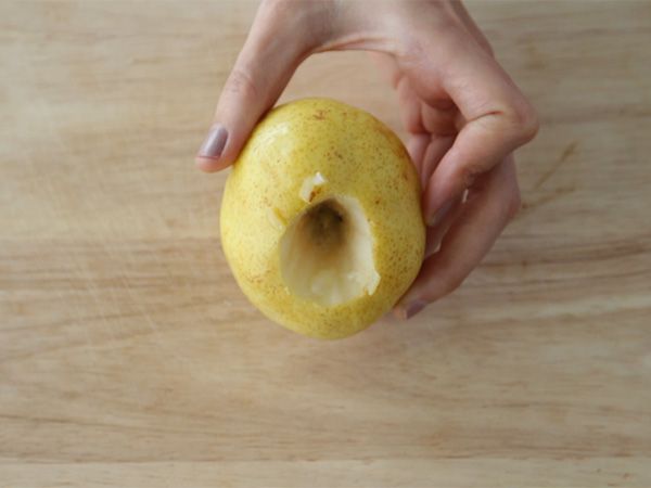 Suklaasydämellä täytetyt päärynäleivonnaiset - Valmistelu askel 1