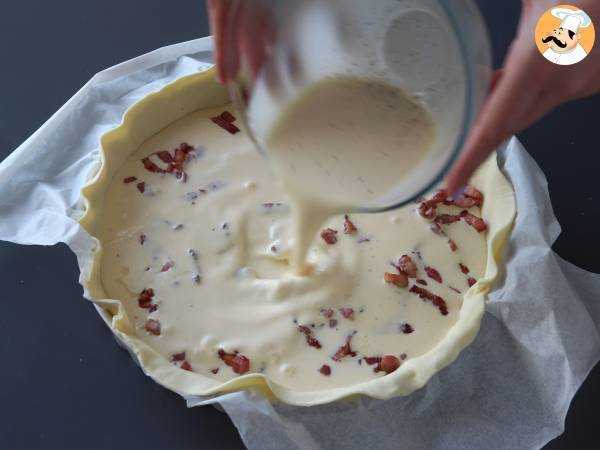 Helppo kotitekoinen quiche lorraine -resepti - Valmistelu askel 3