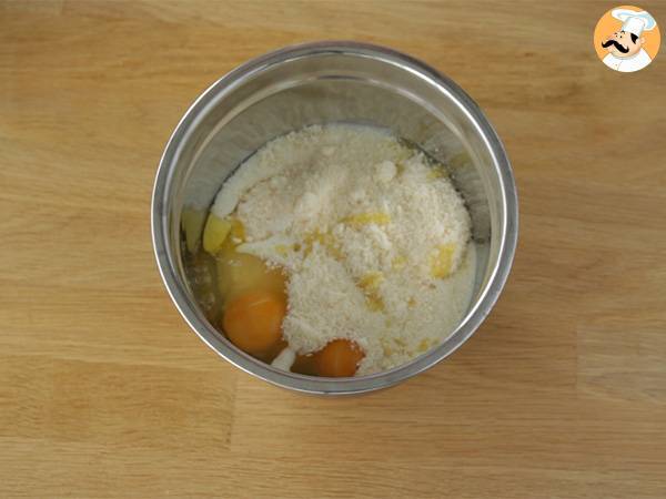 Kesäkurpitsamoelleux Kiri-sydämellä - Valmistelu askel 1