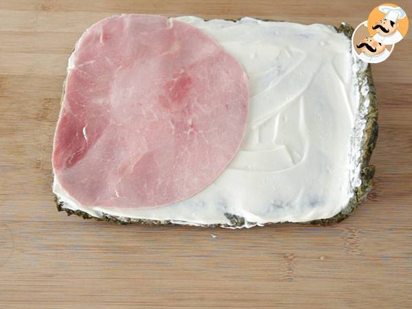 Pinaatti-, kinkku- ja tuorejuusto-kääryleet - Valmistelu askel 5