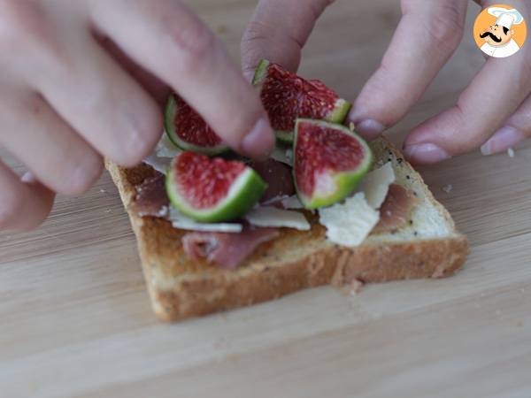 Bruschetta viikunoiden, parmesaanin ja parmankinkun kanssa - Valmistelu askel 3