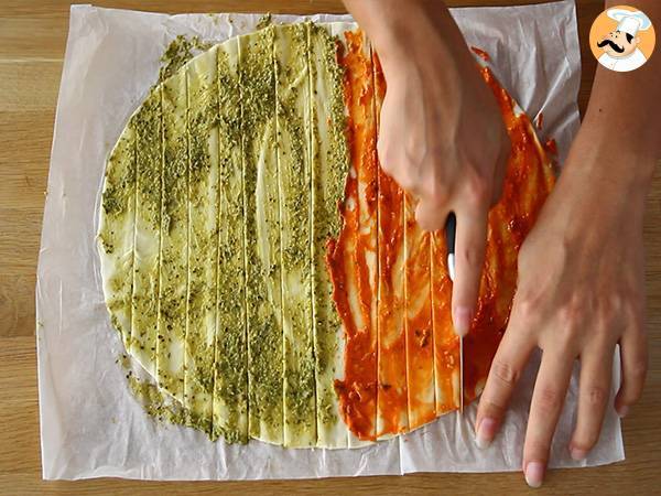 Pesto-leivonnaiset joulukuuset joulun aperitiivia varten - Valmistelu askel 2
