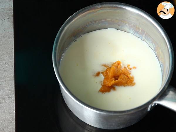 Kurpitsamausteinen latte, kahvilatte kurpitsalla - Valmistelu askel 3
