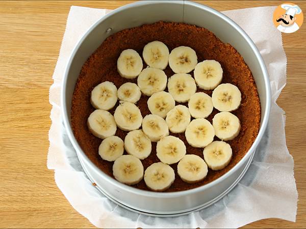 Banoffee, banaani- ja kinuskitorttu - Valmistelu askel 2