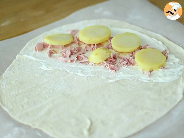 Raclette-juustolla täytetty calzone, savolaisittain - Valmistelu askel 2