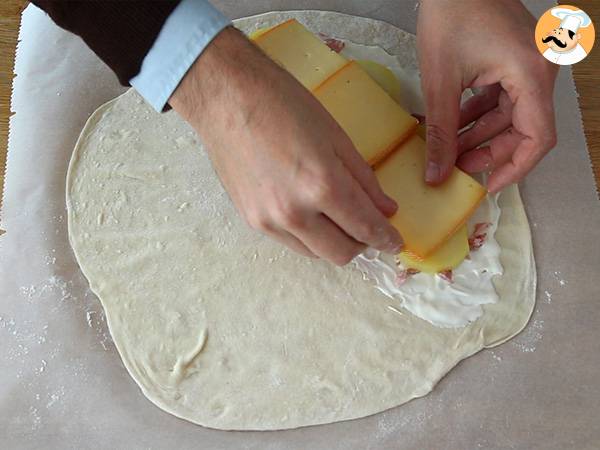 Raclette-juustolla täytetty calzone, savolaisittain - Valmistelu askel 3