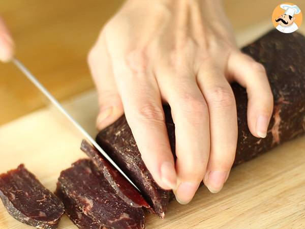 Grisonin liha tai kuivatun naudanlihan resepti - Valmistelu askel 5