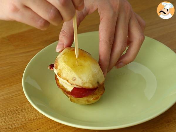Perunalla täytetty raclette-voileipä - Valmistelu askel 4