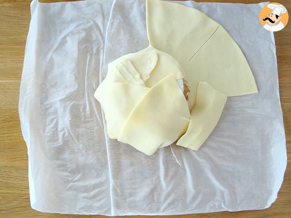 Kinkkua ja sipulia Camembert-leivonnaiset - Valmistelu askel 3