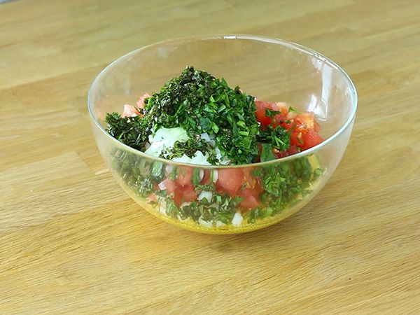 Erittäin helppo itämainen tabbouleh - Valmistelu askel 2