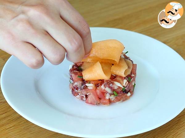 Kinkku-, meloni- ja tomaattitartar - Valmistelu askel 5