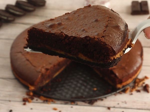 Maapähkinävoibrownie ja Oreo-keksit - Valmistelu askel 7