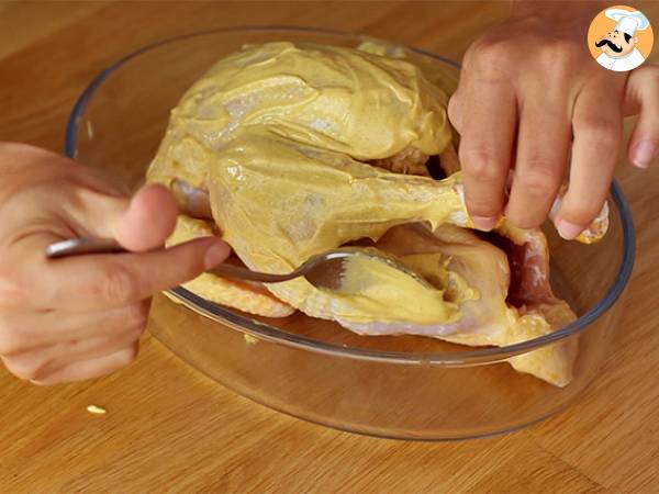 Sinappi- ja Provence-yrttikuorrutteinen kana - Valmistelu askel 1