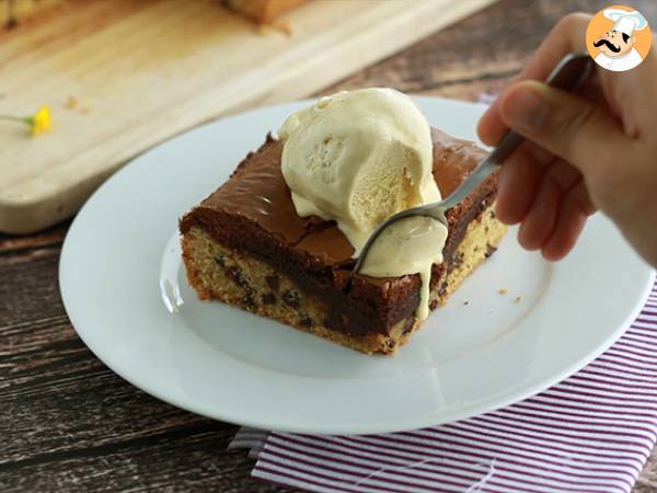 Keksi- ja brownie-kakku täydellinen välipalaksi! - Valmistelu askel 8
