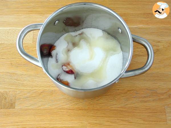 Kotitekoinen luumuhillo - Valmistelu askel 1