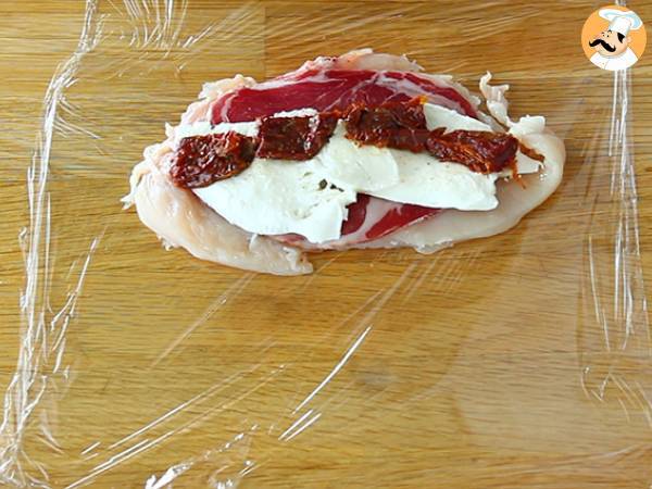 Kananpallotiinit mozzarellan kera - Valmistelu askel 2