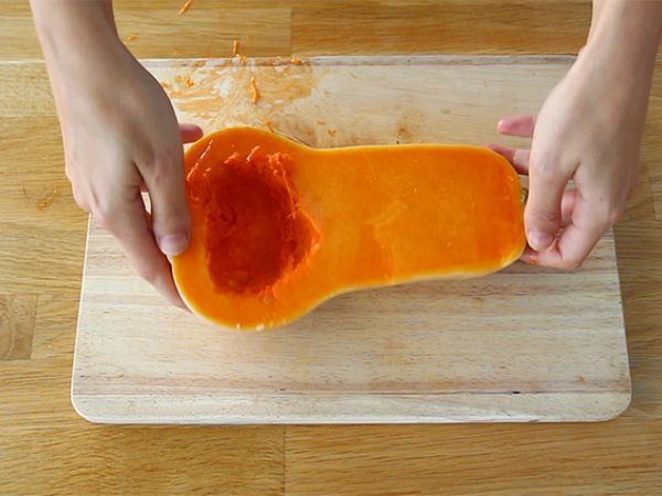 Virheetön butternut-kurpitsakeitto - Valmistelu askel 1