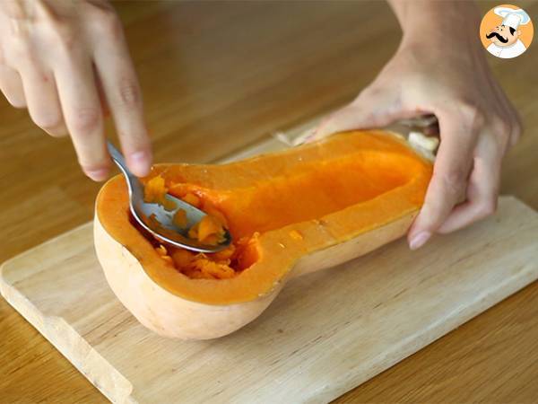 Courgiflette - Butternut-kurpitsa tartiflette-tyyliin - Valmistelu askel 1