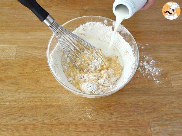 Valkosuklaa vadelma pannukakkutukki - Valmistelu askel 1