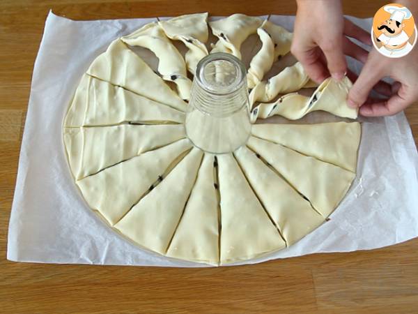 Vanilja-suklaa-aurinkotorttu - Valmistelu askel 6