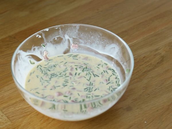 Munakokkeli kinkun ja juuston kanssa - Valmistelu askel 3