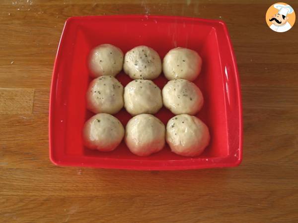 Pizzapullat kinkku-juustotäytteellä - Valmistelu askel 6