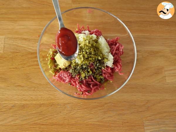 Naudanlihapihvi tartar - Valmistelu askel 2