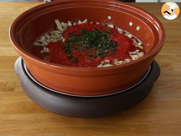 Kefta tagine (mausteisten ja yrttien kanssa jauhettuja lihapullia) - Valmistelu askel 1