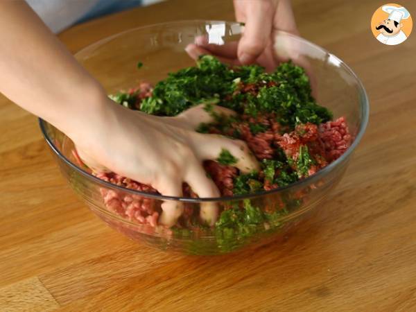 Kefta tagine (mausteisten ja yrttien kanssa jauhettuja lihapullia) - Valmistelu askel 4