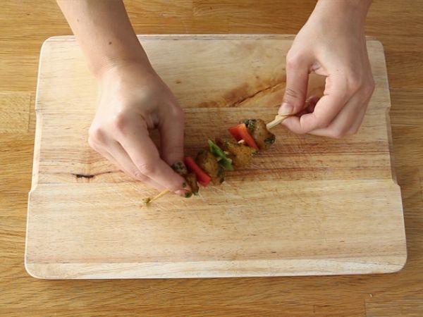 Kana-paprikakebab - Valmistelu askel 3