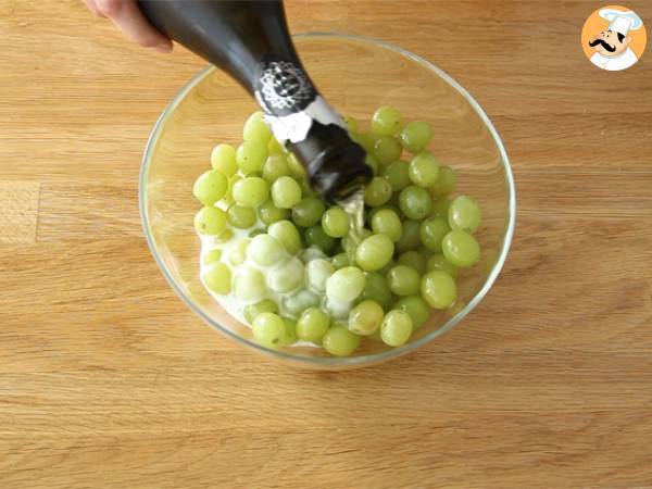 Proseccolla marinoidut viinirypäleet - Valmistelu askel 1