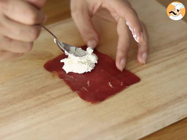 Kuivattua lihaa sisältävien aperitiivien kvartetti - Valmistelu askel 6