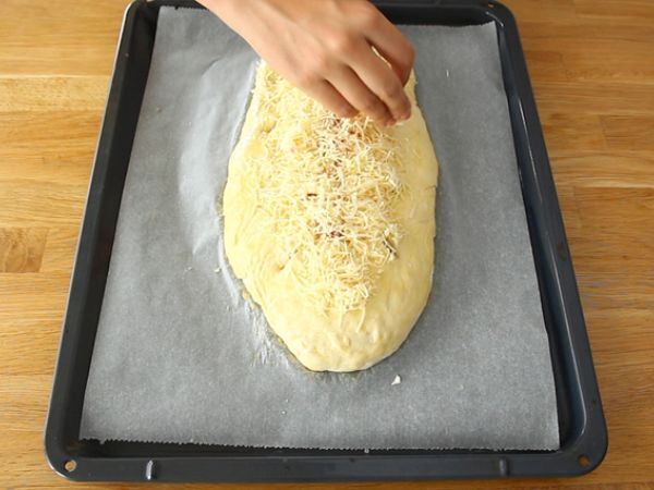 Fougasse pekonilla ja sipulilla - Valmistelu askel 9