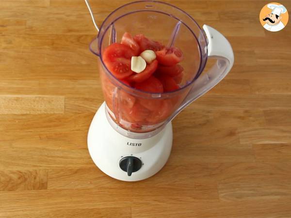 Salmorejo, espanjalainen kylmä keitto - Valmistelu askel 1